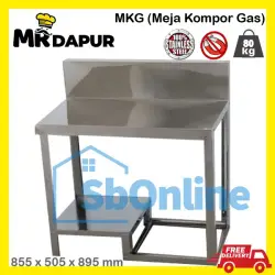 Meja Dapur/Kompor Gas Stainless Steel Mr Dapur 2 Rak MKG Serbaguna