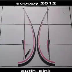 Stiker Striping Lis Les Bodi Motor Honda Scoopy 2012 2013 Putih Pink Karbu