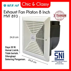 SEKAI || 8 Inch Exhaust Fan Plafon MVF 893 || Kipas Angin Hisap Hexos Atap 8" MVF-893 || Kipas Pengatur Udara MVF893 || Kipas Kamar Mandi || Kipas Dapur || Kipas Atap || Kipas Plafon || Kipas Penghisap Udara Panas