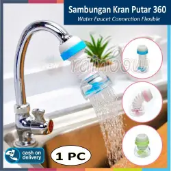 Sambungan Kran Putar 360 Derajat PENCET 3 MODE / BALING - BALING Filter Air Sambungan Keran Wastafel 360 Rotasi Fleksibel Saringan Air Keran Saringan Kran Flexible Water Faucet Connection Shower Alat Penyambung Kran - Warna Acak