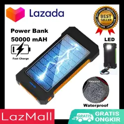 (FLASH SALE!!!) Power Bank Tenaga Surya Multifungsi Portabel Berkapasitas Besar / PowerBank Solar 50000 mAH / power bank tenaga surya dan listrik / powerbank / powerbenk / pb