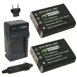 Wasabi Power Battery 2-Pack & Charger for Fujifilm NP-95