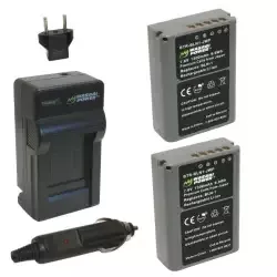 Wasabi Power Battery 2-Pack & Charger for Olympus BLN1