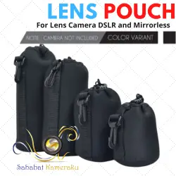 Lens Pouch Neoprene Lensa DSLR Mirrorless Tas Lensa Kamera isi 4pcs