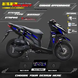 STICKER STRIPING Variasi List Stiker Motor VARIO NEW FACELIFT 125-150 2018-2021 Desain 001 SKY VR46 ROSSI BP.01