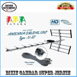 PAKET Antena TV  Digital Analog TANAKA U-27 FREE KABEL 15M U27 LCD LED KUALITAS MANTAP