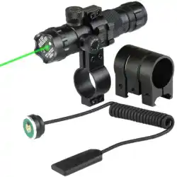 Tactical Green Dot Laser Scope Mount + Baterai +  Charger Airsoft Rechargeable Lampu Laser Hijau Pointer Bisa Di Cas Teropong Tembak Senapan Angin Yang Bagus Jarak Jauh Siang Malam Outdoor Adventure Leser Mini Kecil Murah Terbaru Ori - Black