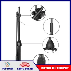 PROMO MURAH COD !!! Lightupfoto Tripod Stand Smartphone Boom Arm & LED Light 35W - CN-128 SEDIA JUGA Tripod standing frame kayu/Tripod stand sepeker/Tripod standing/Tripod stand hp/Tripod stand gitar/Tripod standar/Tripod stand spiker/Tripod standing hp/T