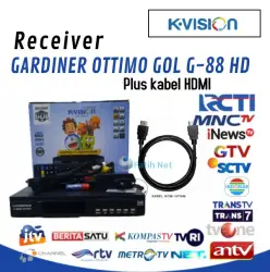 Receiver GOL+Kabel HDMI New Gardiner G-88 HD Ottimo Garmedia Hybrid Sistem Bisa Pakai C band  Dan Ku Band