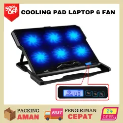 Cooling Pad Laptop 6 Fan / Cooling Pas Laptop Gaming Lenovo LED / Pendingin Laptop Bawah Acer Asus Lenovo Gaming / Alat Alas Kipas Pendingin Laptop Notebook Netbook Luar / Meja Kipas Pendingin Laptop / Kipas Laptop / Stand Cooling Cooler Laptop Murah Ori