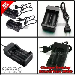 Charger Desktop Baterai 18650 2 Slot / Charger Vape 2 Slot / Charger Baterai 2 Slot - Garansi 1 Bulan [ barang bagus ]