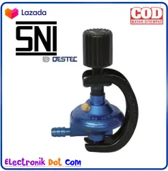 DESTEC COM-201S Regulator Gas Dengan Pengaman Ganda + Non Meter Cocok Utk LPG 3/12 KG - BIRU