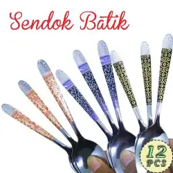 Sendok batik Set Stainless 12pcs/Sendok Stainless Tebal/Sendok Makan Stainless LAPAK PARABOT