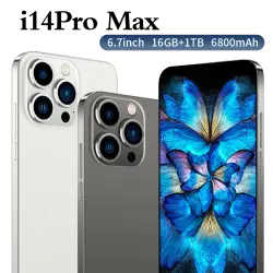 ?IOS Merek asli + COD?aiphoen IP14 Pro Max Handphone Promo Ram 16GB 512GB Rom handphone 6.7 Inci HD + 1440*3040 full screen ,Jaringan 4G/5G 8GB Android 10.0 Pengenalan Wajah Sidik Jari gaming phone Warranty