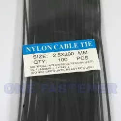 ( 5 Pack ) Hitam Kabel Ties 2.5x200 MM Cable Tie Kabel Tie 20CM 500 Pc