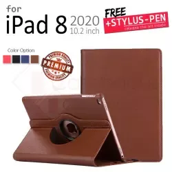 Apple iPad 8 10.2" Inch 2020 - Rotating Leather Flip Case Book Cover