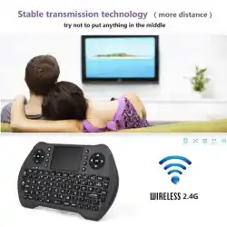 Keyboard Wireless 2.4GHz with Touchpad Mini - MT10 Air Mouse Key Board PC USB Kibot Laptop Keybord Komputer Portabel Computer Gaming Geming  Smart TV Box X-BOX Tanpa Kabel Handheld Portable Kibor Kibord Keybord Leptop Kecil Murah Bagus Ringan - Black