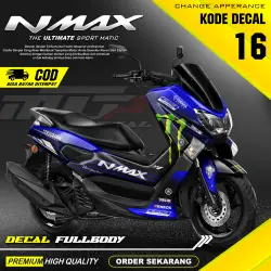 (MURAH) Paket Lengkap Decal Sticker Yamaha Nmax 155 Fullbody , Dan Lis Velg Variasi - Dekal Nmax old Lama Desain Monster Energy - Anti Luntur