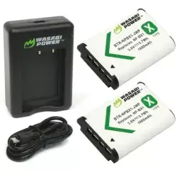 Wasabi Power Battery 2-Pack & Charger for Sony NP-BX1