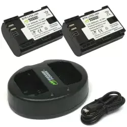 Wasabi Power Battery 2-Pack & Charger for Canon LP-E6