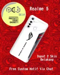 Garskin Hp Realme 5 Motif Rog Phone  white - Free Custom Via Chat