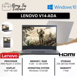 LENOVO V14-ADA [AMD RYZEN 3 3250U / RAM 12 GB DDR4 / SSD 256 GB + SLOT HDD / 14" HD LED / FREE INSTALL WINDOWS 10 + OFFICE / BONUS TAS LAPTOP KEREN / LAPTOP TERMURAH]