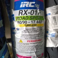 Ban Luar Motor Ring Pelek 17 Merk IRC 80/90-17 RX 01 F Tubeless