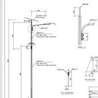 Tiang lampu pju solar 2in1 6m tiang lampu jalan solar cell