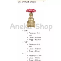 Gate valve 1/2 inch kuningan onda