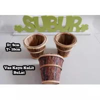 Vas Bunga kayu uk 9x10cm / Pot Bunga kayu / Vas Kayu / Pot Kayu