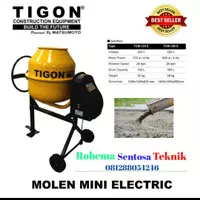 Molen Tigon TCM-180 E Mixer | Molen Mesin Pengaduk Semen KAPS180 Liter