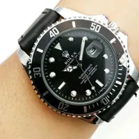 Jam Tangan Rolex Submarine Silver Tali Hitam