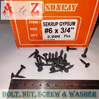 sekrup gypsum 6 x 3/4 in/skrup gipsum 6 x 3/4"/gypsum 6 x 3/4 inch