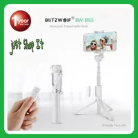 BlitzWolf BW-BS3 Bluetooth Tripod Selfie Stick Tongsis Samsung iPhone - Putih