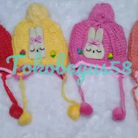 topi rajut bayi perempuan kualitas import afiqah 001