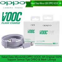 Kabel Data OPPO VOOC Original Micro USB 4A Flash Charge Kabel Cas - Putih