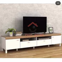 Meja tv rak tv 210 minimalis benedict white by prodesign