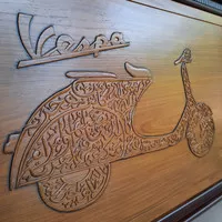kaligrafi kayu jati ukiran jepara premium quality ventuk vespa 100x70