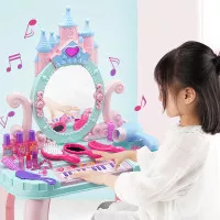 Mainan makeup meja rias dresser table princess include piano