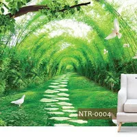 Wallpaper dinding sticker custom 3d motif taman burung merpati NTR-004