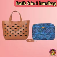 Batik 2-in-1 Handbag Tas wanita Tote Modern Gaya Batik 2 in 1 original