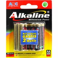 Baterai AA Abc Alkaline isi 6 pcs