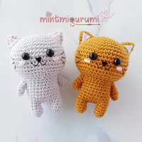 Gantungan kunci boneka rajut / Amigurumi - Cats Series (Boneka Kucing)