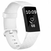 fitbit sport rubber silicone strap band for FITBIT CHARGE 3 - WHITE