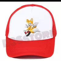 Topi Tails Sonic Topi Jaring Sonic and Tails Trucker Hat