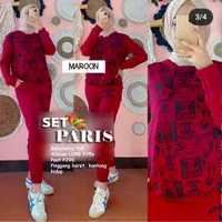 Setelan Olahraga Wanita Muslimah Baju Setelan Wanita Set Paris Size M