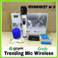 Mic Wireless SOUNDBEST W 8 Microphone Single SOUNDBEST W8 UHF Charger