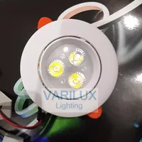 LAMPU DOWNLIGHT LED 3W 3 MATA SPOTLIGHT PUTIH / WARM WHITE