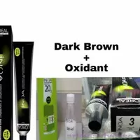 loreal inoa 3 dark Brown pewarna rambut + oxidant