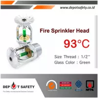 Fire Sprinkler Head Straight Pendent 93 Derajat Celcius Warna HIJAU